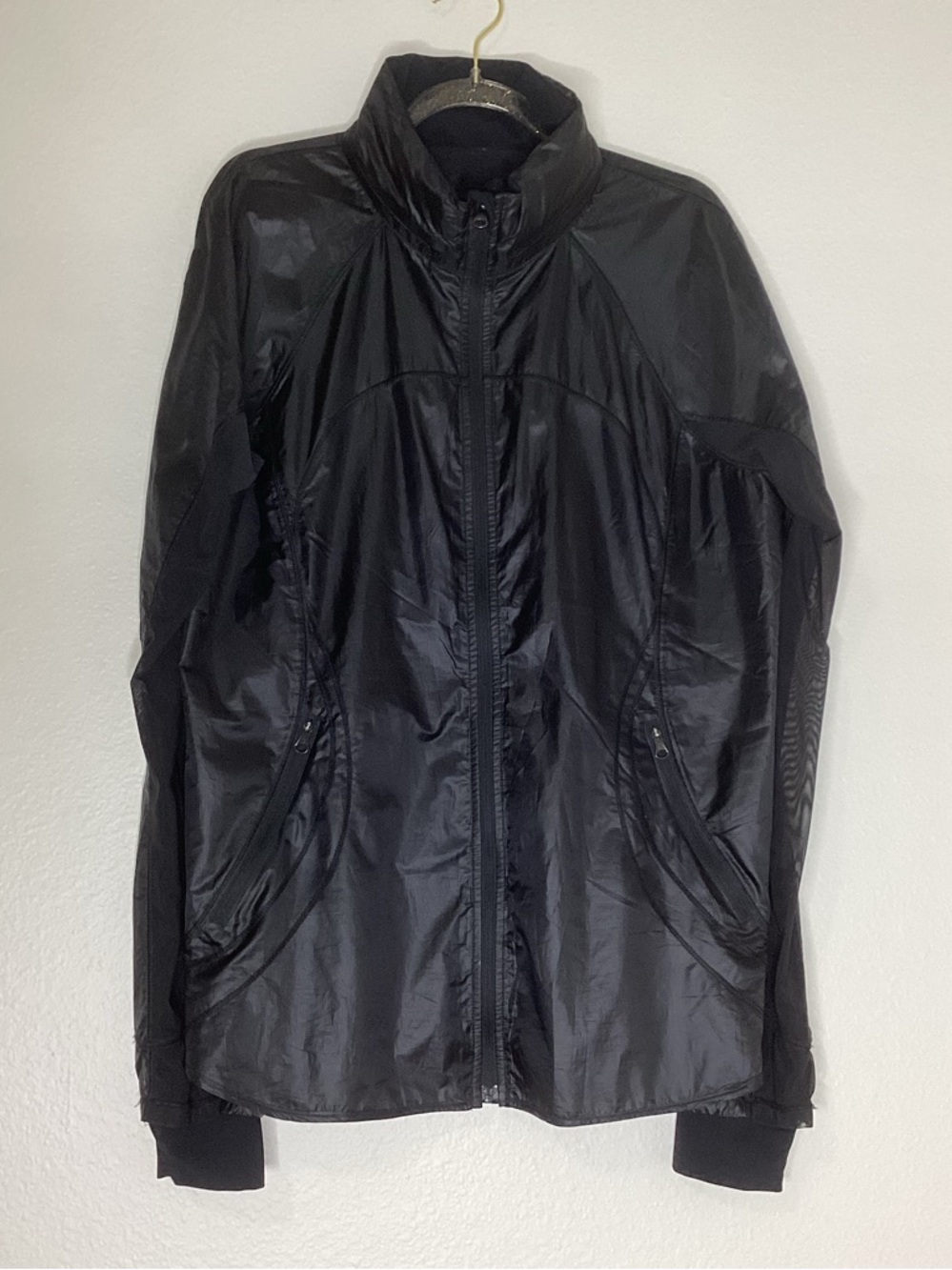 Lululemon Goal Crusher Jacket Hooded Water Repellent  Black Sz 10